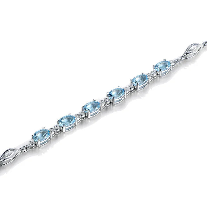 Sterling Charm: Aquamarine Bracelet for Her - Handbags & Co