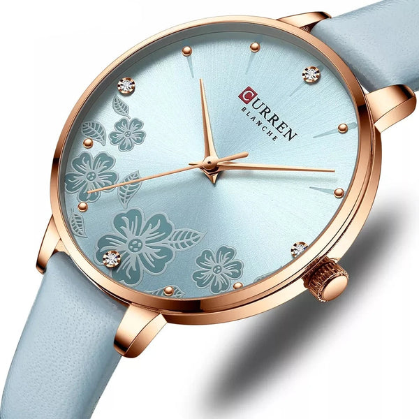 Watches Women Luxury Design Charm Flowers Dial - HANDBAGS & CO