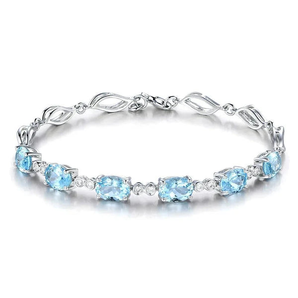 Sterling Charm: Aquamarine Bracelet for Her - Handbags & Co