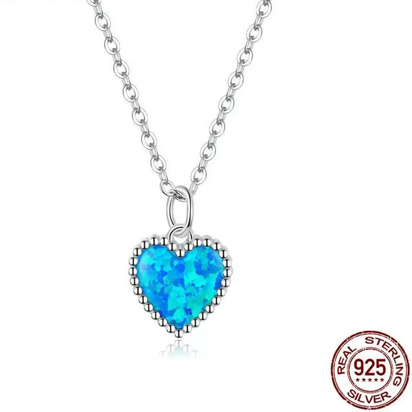 Deep Blue Heart Necklace - Handbags & Co