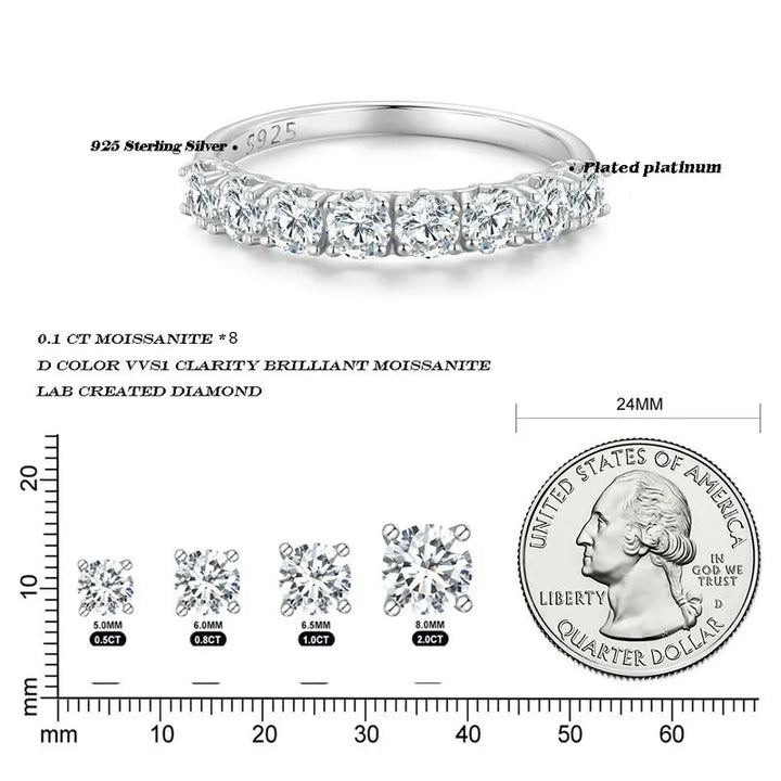 Round Moissanite Eternity Ring - HANDBAGS & CO