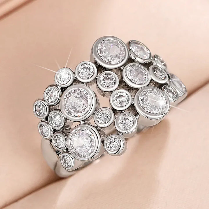 Elegant Cubic Zirconia Crystal Luxury Rings - Handbags & Co