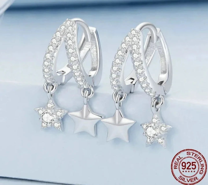 Silver Twinkling Star Ear Buckles Perfect for Any Occasion - Handbags & Co