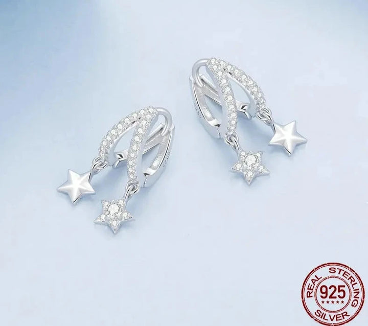 Silver Twinkling Star Ear Buckles Perfect for Any Occasion - Handbags & Co