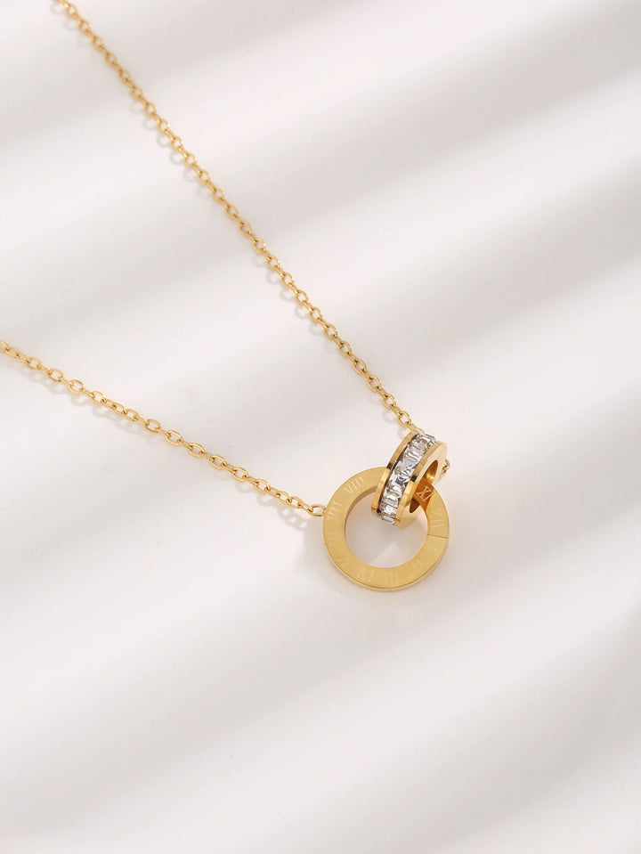 18K Gold Plated Infinity Circle Necklace - Handbags & Co