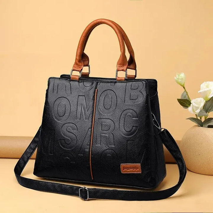 Stylish Tote: Large Capacity, Soft Leather - HANDBAGS & CO