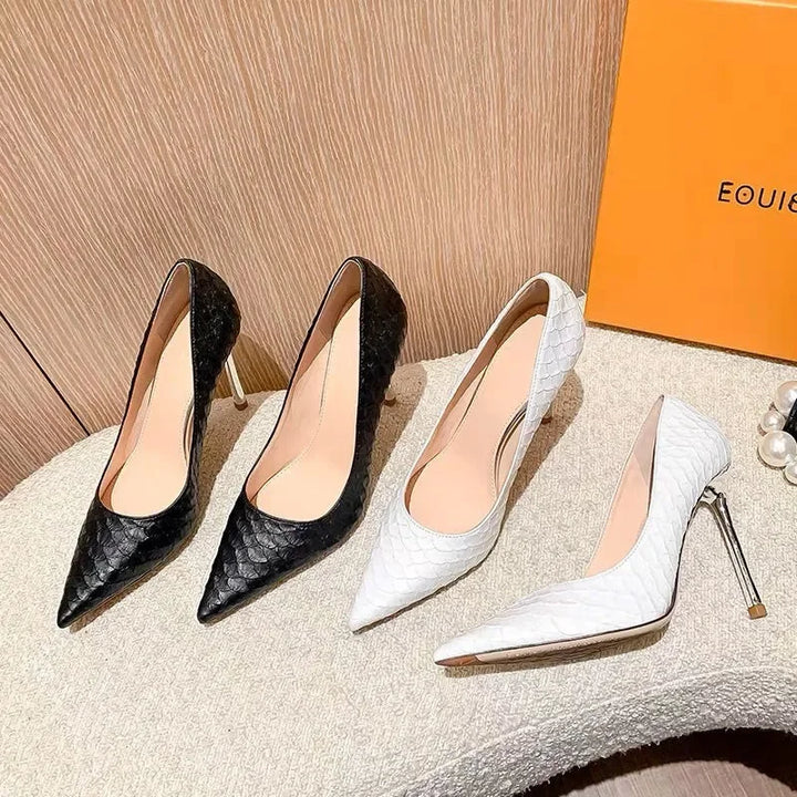 Elegant White Stiletto Heels - Handbags & Co