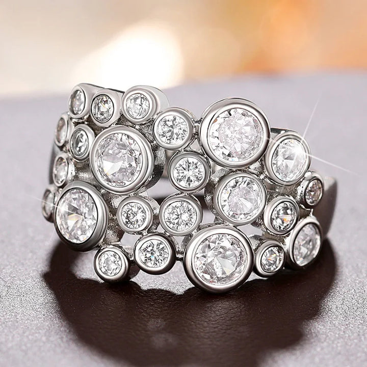 Elegant Cubic Zirconia Crystal Luxury Rings - Handbags & Co