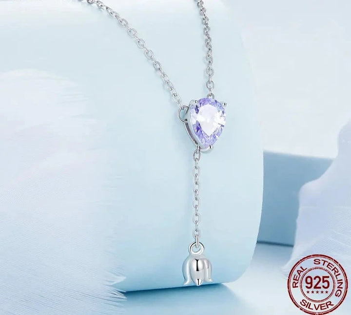 Purple Zircon Pendant Necklace Symbol of Love and Beauty- Handbags & Co